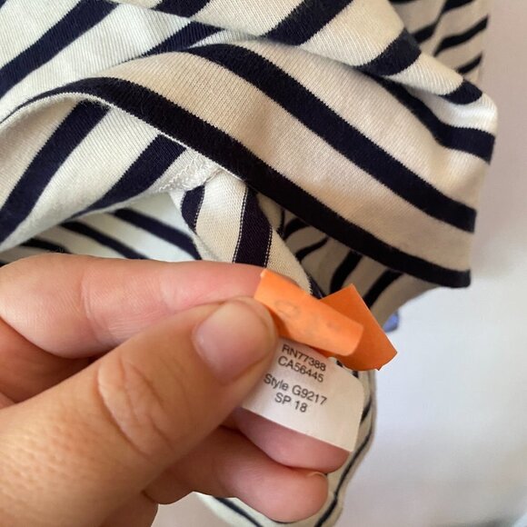 J. Crew Factory Blouse Women's Size XS Striped Preppy Mixed Material Cuffs - Picture 5 of 6